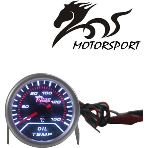Oil temp gauge 2"(52mm) Smoke len 40-150 C degree pointer Oil temp gauge Car meter with sensor