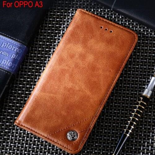For OPPO A3 case Leather Flip cover with Stand Card Slot Without magnets Wallet phone Cases for OPPO A3 funda capa Vintage style