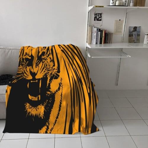Tiger Orange Yellow Black Stripes Home Blanket High Quality Bedroom Living Room Sofa Blanket Lounge Hotel Travel Soft Blanket