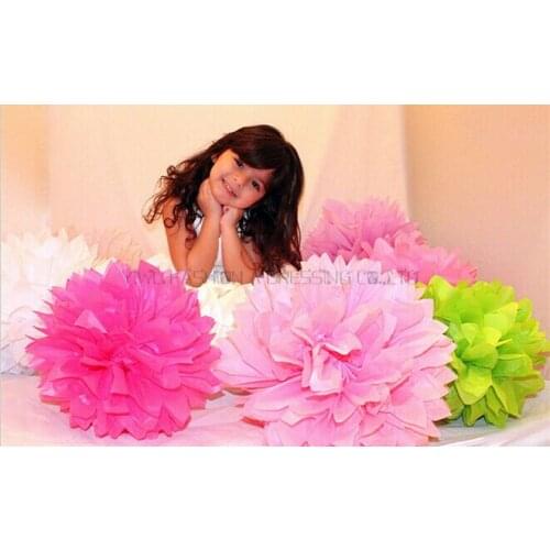 29 Colors are available!! Paper pom poms pink brown party decoration 14inch(35cm) 6piece/lot tissue paper flowers ball garlands
