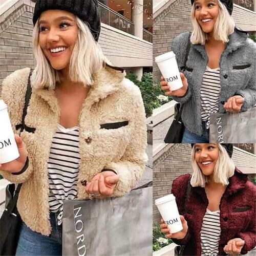 Elegant shaggy women faux fur coat streetwear Autumn winter warm plush teddy coat Female plus size overcoat party 2019 new