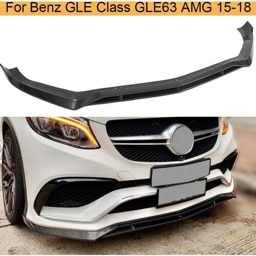 Car Front Bumper Lip For Mercedes-Benz GLE Class GLE63 AMG 2015-2018 Carbon Fiber Car Front Bumper Lip Spoiler Apron Splitters