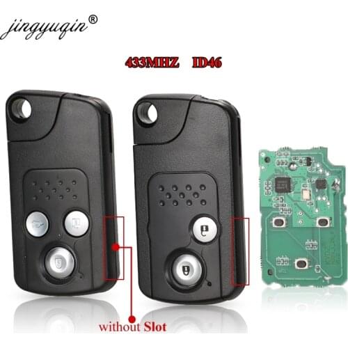 Jingyuqin 2/3 Buttons Remote Key Fob 433MHZ ID46 Chip For Honda CRV Accord Civic Odyssey Intelligent Smart Keyless Entry Control