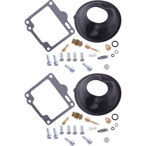 2Sets Carburetor Carb Repair Kit With Plunger Diaphragm Fit For Yamaha XV750 Virago 750 1988 1989-1992 1993 1994 1995 1996 1997