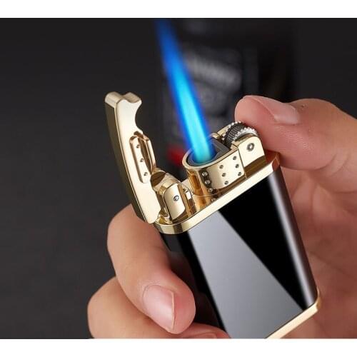 Classic Business Style Mens Grinding Wheel Straight Into The Lighter Creative Smoking Set Cigar Tobacco Pipes Accessories