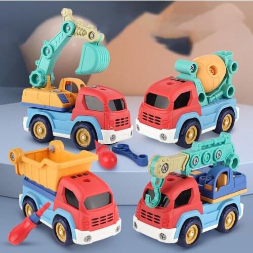 Creative Sturdy Engineering Vehicle Model Removable Educational Toys Plastic Disassembly Simulation Vehicle Model for Kids