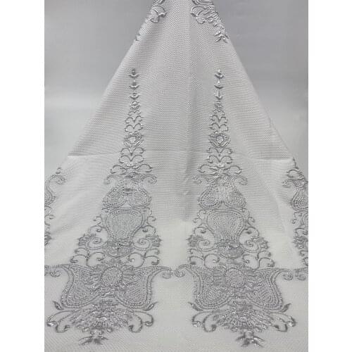 2021 Latest Design Nigeria Lace Fabric High Quality Cotton Swiss Tulle Lace African French Wedding Dress D4194