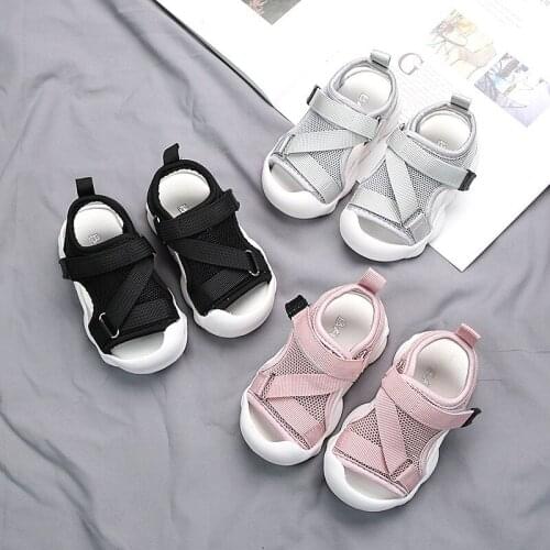 2021 Summer Kids Mesh Sandals Baby Girls Casual Shoes Children Beach Sandals Boys Black Shoes Fashion Sport Sandals