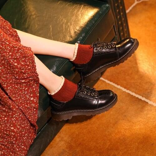 Fashion Sweet Girls Female Kawaii Japanese Cute Anime Cosplay Lolita Shoes Gothic Women Harujuku Jk Uniform Shoes Feminine Flats