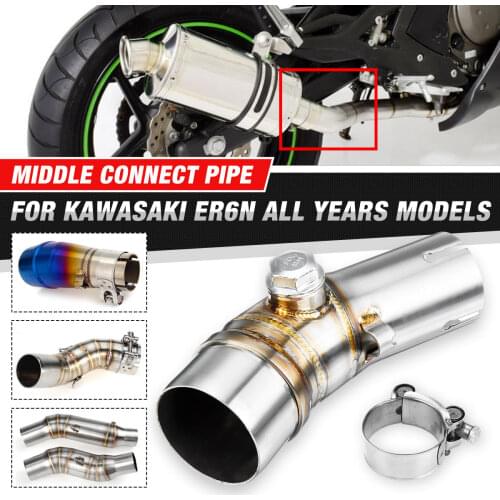 51mm Motorcycle Exhaust Pipe Muffler Escape Connecting Pipe Front Link Pipe Moto Mid Pipe For Kawasaki ER6N