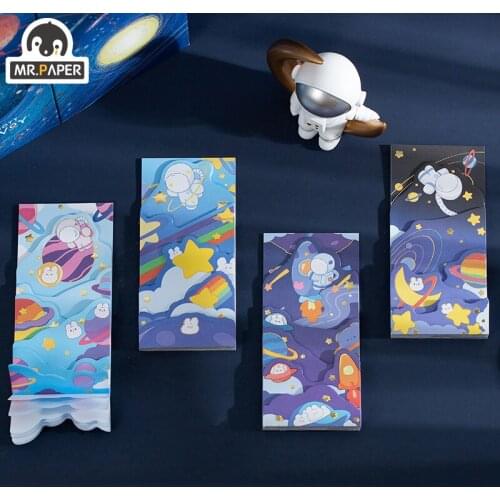 Mr.Paper 4 Design Universe Traveling Series Special-shaped Hot Stamping Notepad Diary Creative Decoration Notepad