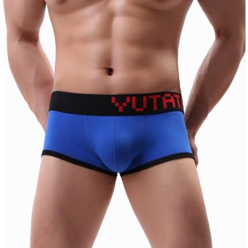 Men Underwear Boxer Sexy Cotton Cuecas Boxers Mens Boxer Shorts Gay Underwear Man Male Boy Penis U Pouch Underpants Slip