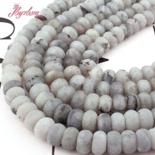 Natural Gray Labradorite Rondelle 4x8mm Loose Spacer Stone Beads For DIY Necklace Bracelets Earring Jewelry Making Strand 15"
