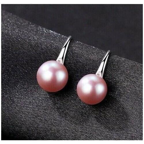 New Favorite Pearl Earrings 925 Sterling Silver 8-9mm Natural Freshwater Pearl Earrings Genuine Real Pearl Fine Jewelry For Lady