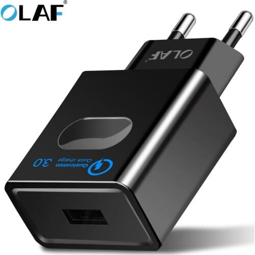 Olaf 18W Quick Charge 3.0 Mobile Phone Charger Fast USB Charger EU/US/AU Plug Wall USB Charger Adapter for iPhone Samsung Tablet