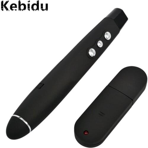 Kebidu RF Remote Control Wireless USB PowerPoint Red Laser Pointer Pen Clicker Page Turning Lecture for PPT Presenter Newest