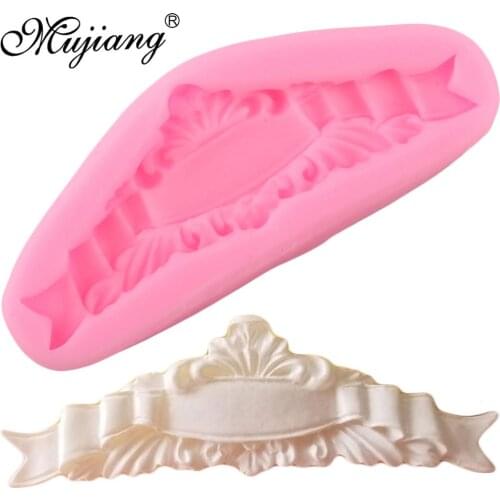 Baroque Scroll Relief Cake Border Silicone Molds Cupcake Topper Fondant Cake Decorating Tools Candy Chocolate Gumpaste Moulds