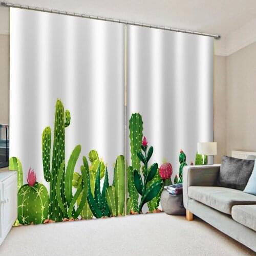 Luxury Blackout 3D Window Curtains For Living Room Bedroom green plant curtains Decoration curtains