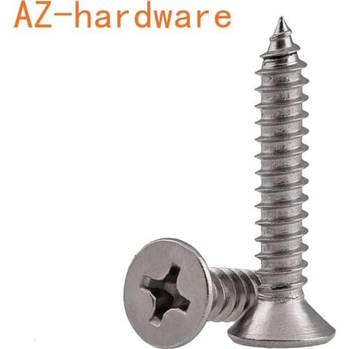 GB846 304 Stainless Steel Countersunk Self-tapping Screw/Cross Groove Flat Head Self-tapping Wood Screw m1-m2 50PCS