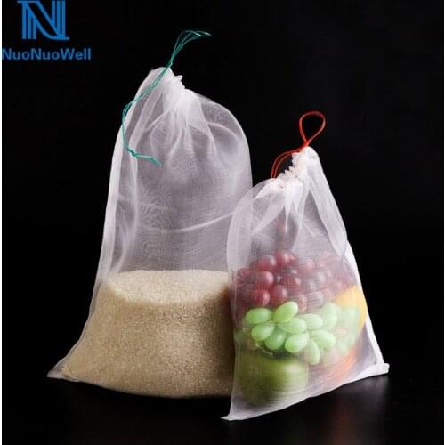 10PCS/Pack Multi Size 40Mesh Garden Plant Vegetable Fruit Protect Drawstring Net Bag Against Insect Pest Bird Safe Nettings