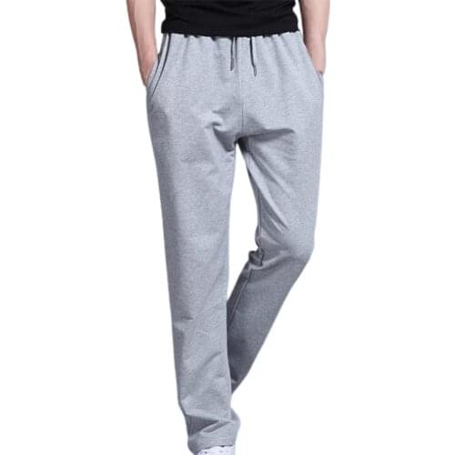 Pants Men Jogging Solid Color Straight Casual Loose Drawstring Sports Trousers Cotton Joggers Men Jogging Sweatpants Plus size