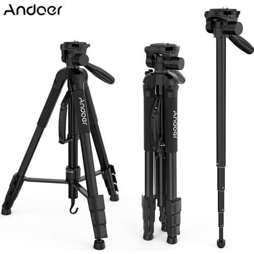 Andoer TTT-666R Camera Tripod Monopod Travel Lightweight Portable Tripod for Canon Nikon DV DSLR Camcorder with Carry Bag