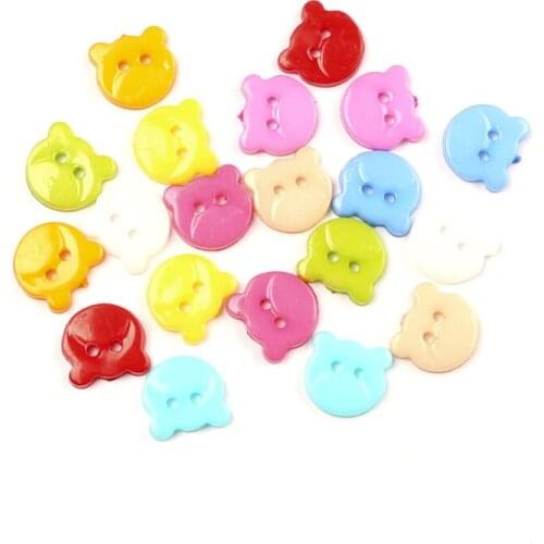 100Pcs 2 Hole Mixed Bear Resin Sewing Buttons For Clothes Scrapbooking Decorative Botones Handicraft DIY Sewing Accessories