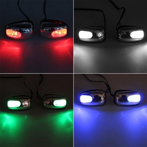 2 Pcs Car Wiper Washer Eyes Spout Windshield Water Jet Spray Nozzle Led Light