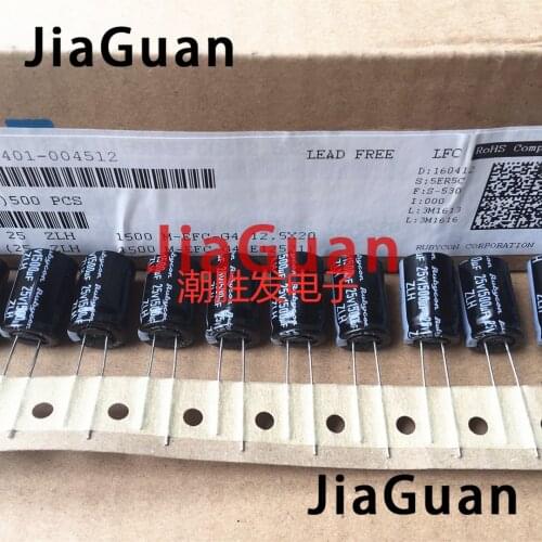 20PCS NEW RUBYCON ZLH 25V1500UF 12.5X20mm 105 degrees 1500UF/25V high frequency low resistance and long life zlh 1500UF 25V