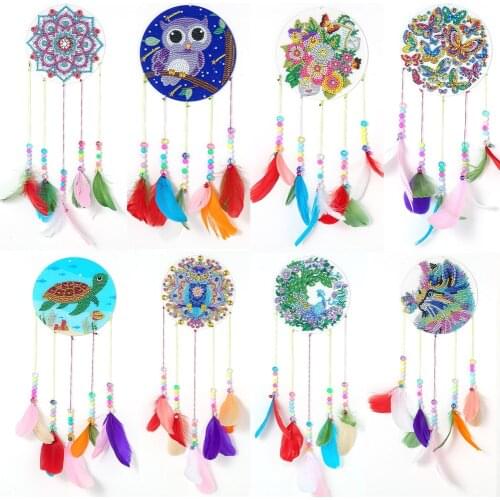 5D DIY Diamond Painting Acrylic Wind Chime Pendant Sun Catchers Mosaic Kit Rhinestone Hanging Wall Ornaments Home Decor Gifts