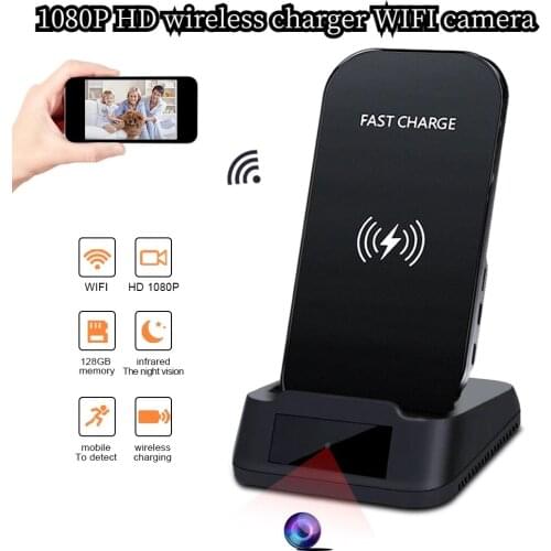 1080P HD WIFI Mini Camera Wireless Charger Camera Indoor Security Camera Invisible Lens Night Vision Motion Detection Camera