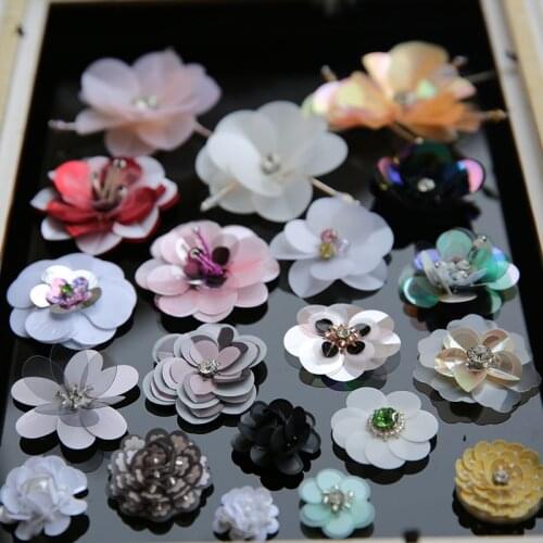 Sequins flower beaded crystal patches sewing on Clothing Shoes Bags applique decoration patch Diy sequined accessories Apparel