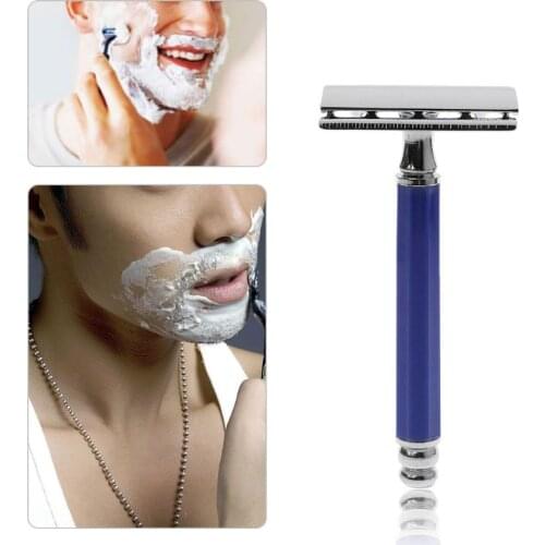 1 Set Safety Manual Razor Double Edge Blade Replacement Men Beard Trimming Facial Care Hair Mustache Remove Home Accessory