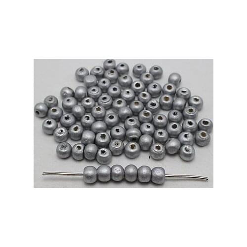 500 pcs Silver Colour Grey 8mm Round Wood Beads~Wooden beads Spacer Jewelry Making