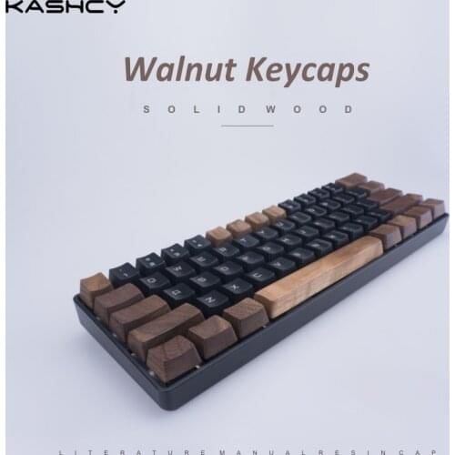 Kashcy wood keycap for mechanical keyboard walnut solid wooden keycaps spacebar Esc Cherry mx OEM