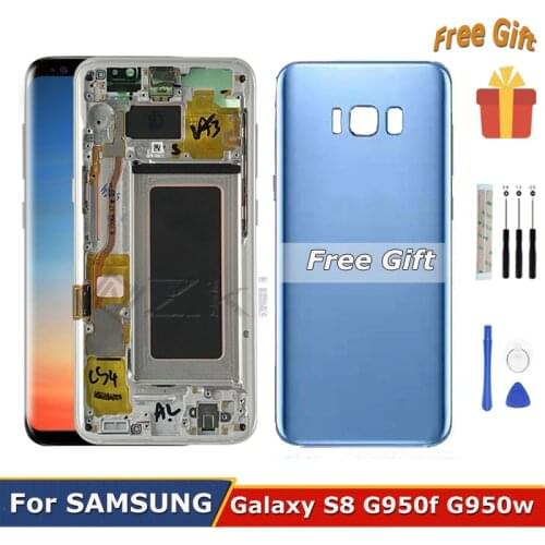 Digitizer Assembly Parts For Samsung Galaxy S8 G950 G950F LCD Display Touch Screen Replacement G950W SM G950W With Back Cover