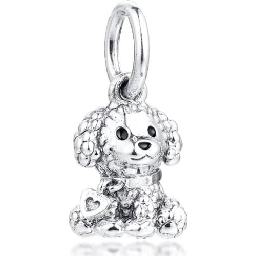 GPY Poodle Puppy Dog Charms 925 Original Fit Pandora Bracelet Sterling Silver Beads for Jewelry Making DIY Women Gift