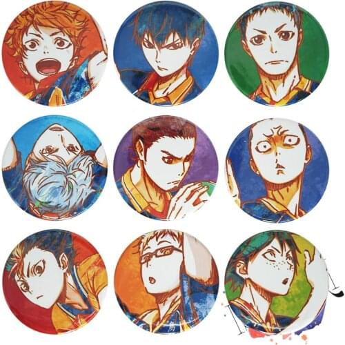 Haikyu!! Anime Badge Shouyou Hinata Kageyama Tobio Tsukishima Kei Nishinoya Yuu Tadashi Haikyuu Metal Badge Brooch Pin