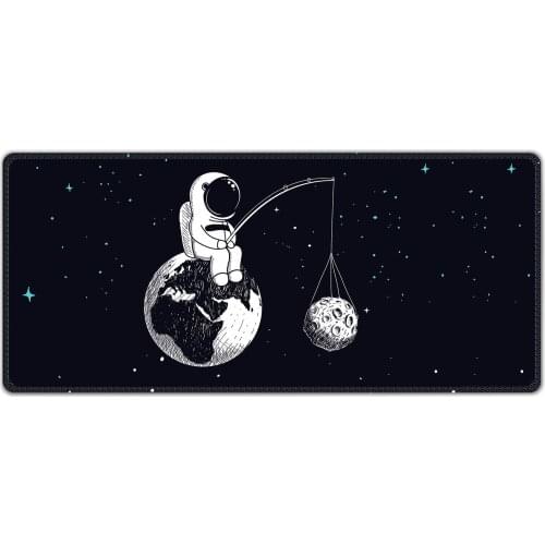 Extended Gaming Mouse Pad Mat XXL Stitched Edges Waterproof Wide&Long Rubber Base Mousepad Keyboad Mat 35.4 x 15.7" Alien Head