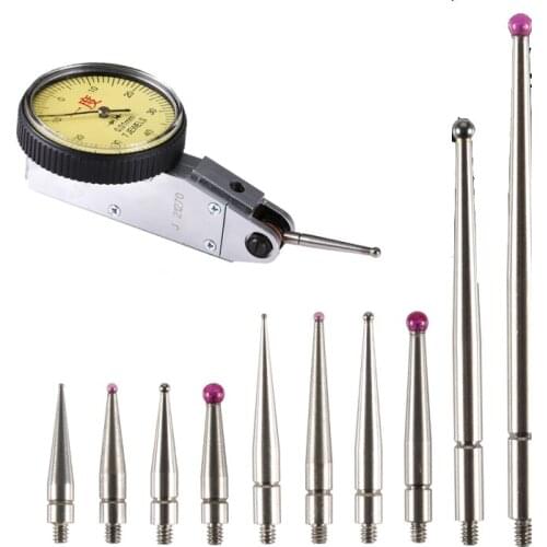 M1.4 M1.8 M2 Thread 2mm Head OD 15mm 18mm 36.5mm Length Ruby Head Pin Gauge Micrometer Tip Lever Dial Test Indicator Probe