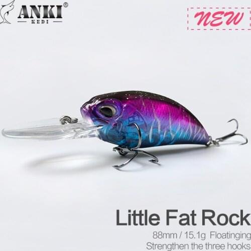 ANKI KEDI Floating 15.1G/88mm Large Mouth With Three Steel Balls Inside The Lure Of A Sharp Vibration Of The Tail Three Hooks