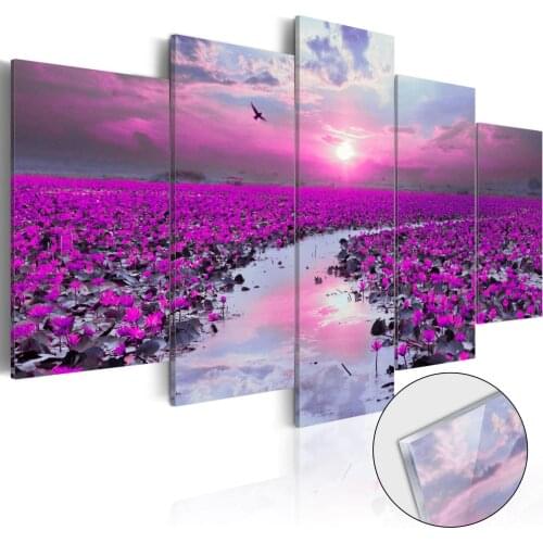 5 Pcs Home Decoration Painting Wall Art HD Print Modern Poster Canvas Cuadros Modular Purple Flower Sea Scenery Picture For Gift