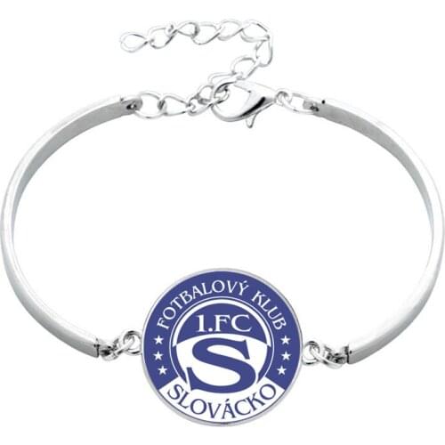 Round Glass Mental Bracelet Bangle Football Sport Fans 1. FC Slovácko Football Association of the Czech Republic Teams Welfare