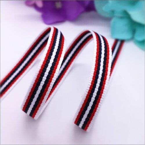 10mm Stripe Printed Grosgrain Ribbon wedding Gift Wrapping ribbon DIY handmade Sewing Clothing backpack Decorative belt 1meter