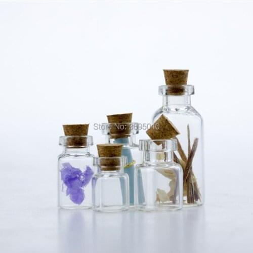 Small Glass Jars Mason Jar Message Vials Cheap Cork Stopper Bottle DIY Small Glass Bottle Mini Containers F460