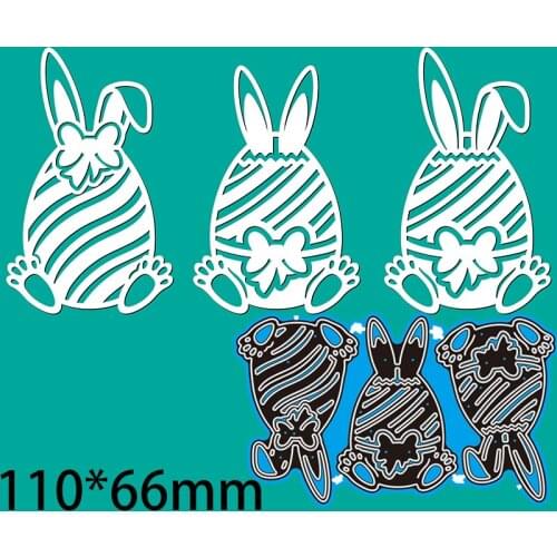 110*66mm EASTER BUNNIES new Metal Cutting Dies for decoration card DIY Scrapbooking stencil Paper Craft Album template Dies