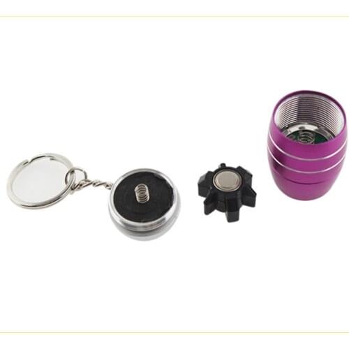 Mini LED Torch Aluminium alloy shell Led Flashlight lamp light mini Torch Light 1 Mode with key ring four colors drum shape