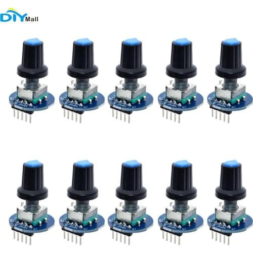 10pcs Rotary Encoder Module for Arduino 5V Brick Sensor Development Round Audio Rotating Potentiometer with Knob Cap