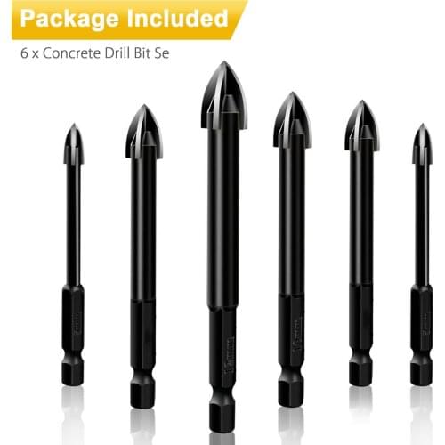 6Pcs Diamond Drill Bits Set Carbide Cross Spear Head Glass For Tile Ceramic Wall Plastic Wood Hole Opener 4/5/6/8/10/12mm