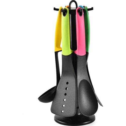 7 IN 1 Kitchen Utensil Sets Nylon Kitchen Utensil Set Cooking Tools Slotted Spatula Spoon Ladle Muticolor